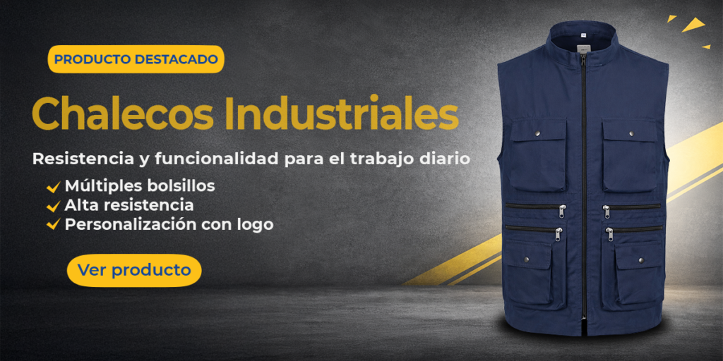 Chalecos industriales azul para dotación empresarial Anyka Shop
