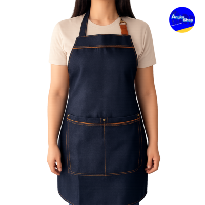 Delantal jean ajustable con hebilla para dotación industrial y trabajo